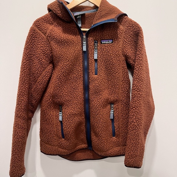 Patagonia Jackets & Blazers - Patagonia Women's Retro Pile Fleece Hoodie in Brown
